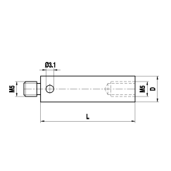 M5 титановый удлинитель щупа, L 75 мм, D 18 мм, для систем ZEISS A-5555-0155